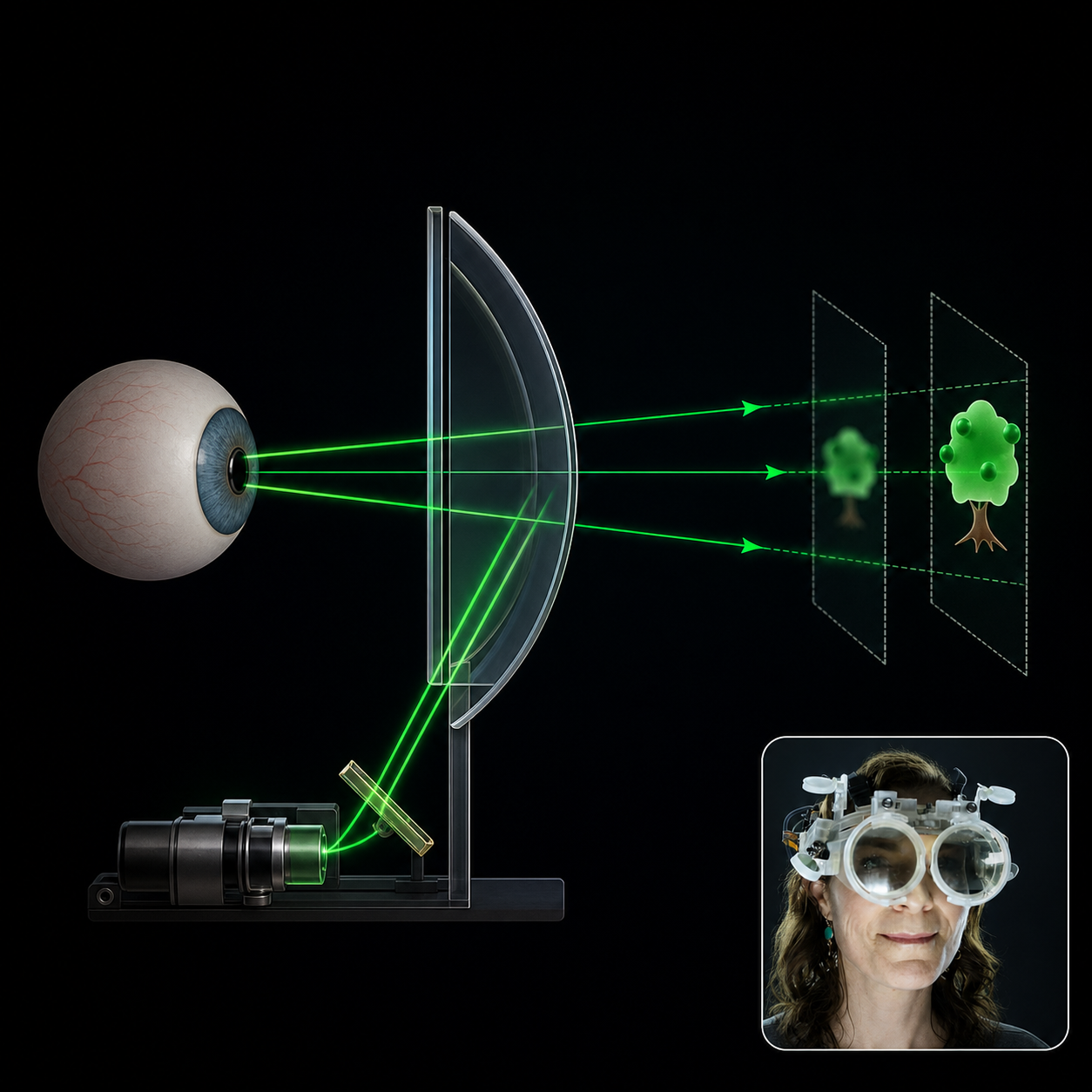Varifocal optical ray path and wearable prototype